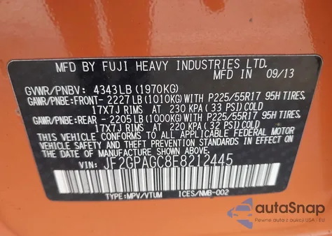 2014 Subaru Xv Crosstrek 2.0I Limited из США, поврежденный, VIN JF2GPAGC8E8212445